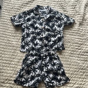 Zara Kids Palm Tree Print Set - Black and White